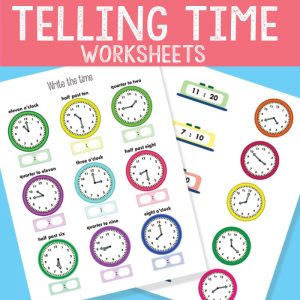 Telling Time Worksheets to the Quarter Hour