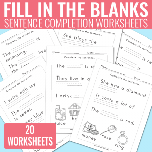 Fill in The Blanks Worksheets