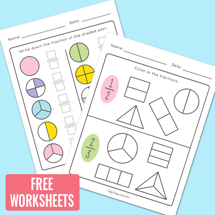 First Grade Fractions Worksheets