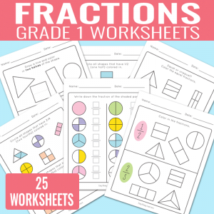 Fractions Worksheets for Grade 1 (Kindergarten and Grade 2)