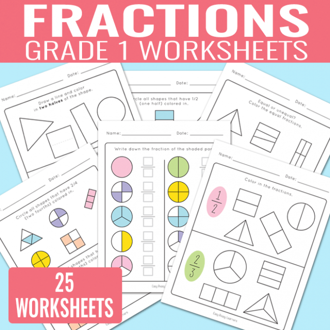 Fractions Worksheets for Grade 1 - Easy Peasy Learners