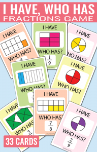I Have, Who Has Fractions Game - Perfect game for learning fractions