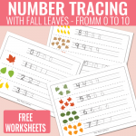 Fall Leaves Number Tracing Worksheets