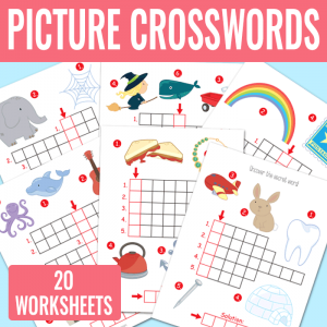 20 Fun Picture Crossword Puzzles for Kids to Solve