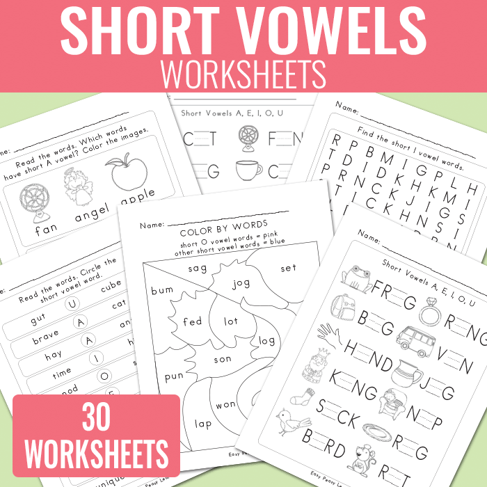 Short Vowels Worksheets - Vowel Sounds