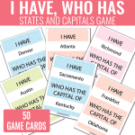 I Have Who Has States and Capitals Game