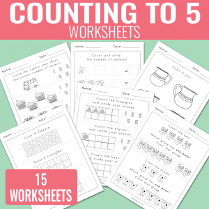 Count to 5 Kindergarten Worksheets