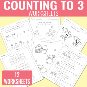 Counting to 3 Worksheets