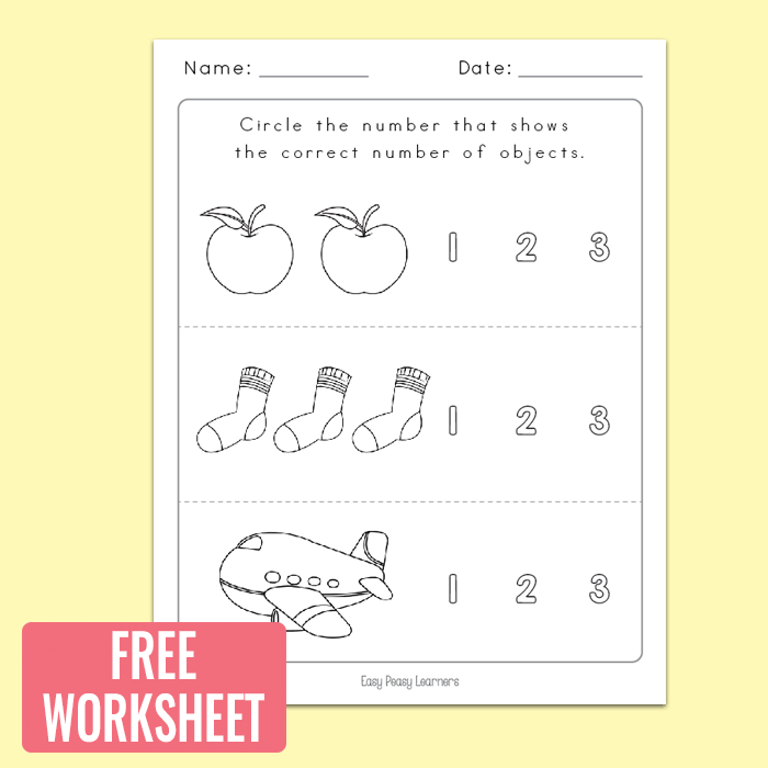Counting 1 2 3 Worksheets Worksheets For Kindergarten