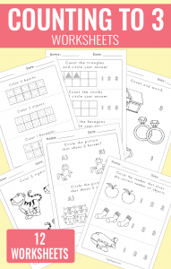 Printable Counting to 3 Worksheets