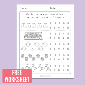 Free Counting to 10 Worksheet