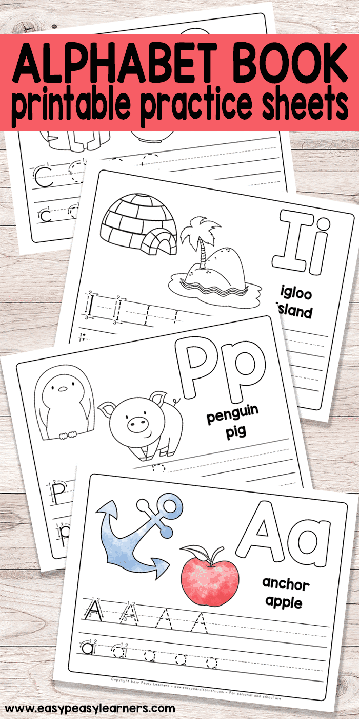 Free Printable Alphabet Book Alphabet Worksheets For Pre K And K Easy Peasy Learners