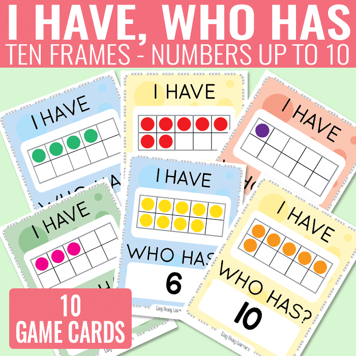 I Have, Who Has Ten Frames up to 10 Game