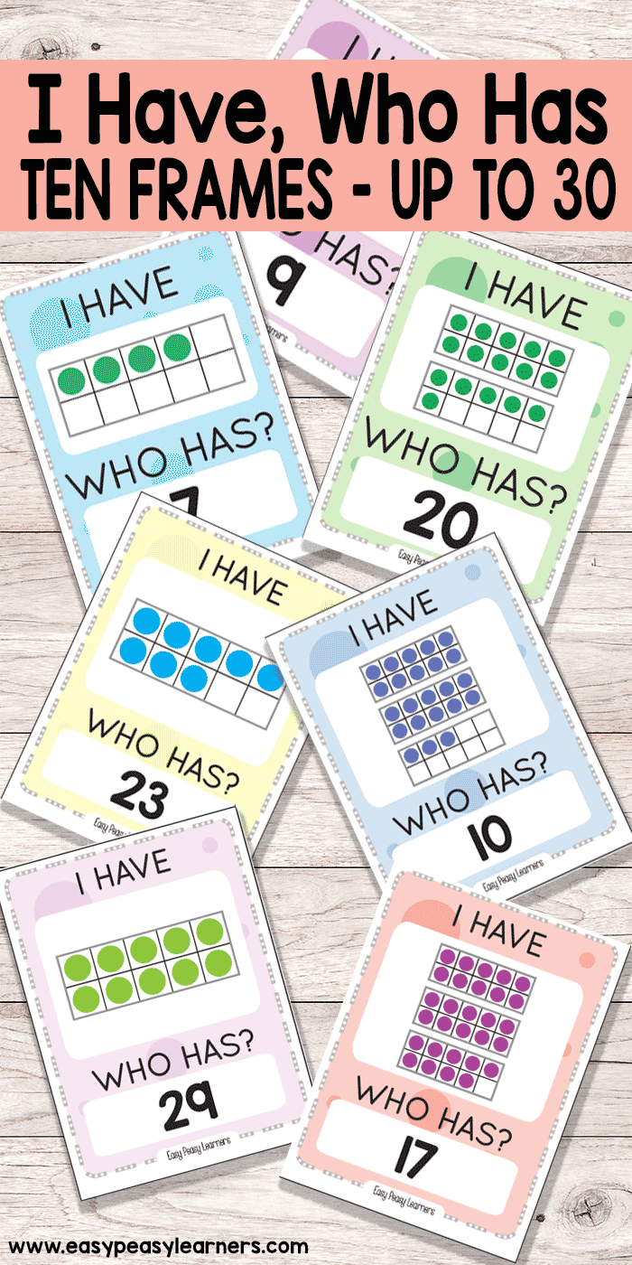 Learning 10 Frames through I Have Who Has card game - up to 30