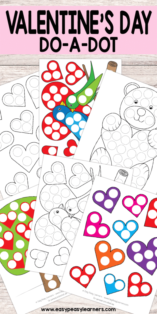 Free Printable Valentines Day Do a Dot Worksheets - Easy Peasy Learners