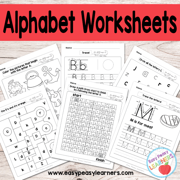Alphabet Worksheets - ABC from A to Z - Easy Peasy Learners