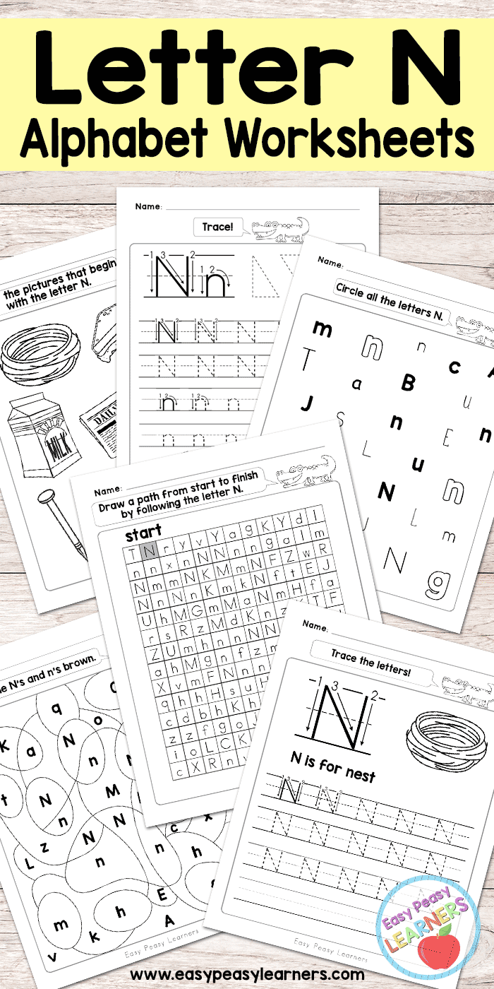 Letter N Worksheets Alphabet Series Easy Peasy Learners