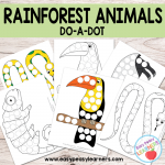 Free Rainforest Animals Do a Dot Printables