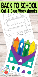 Back to School - Cut and Glue Worksheets