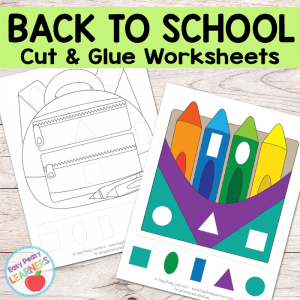 Free Back to School Cut and Glue Worksheets