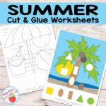 Free Summer Cut and Glue Worksheets