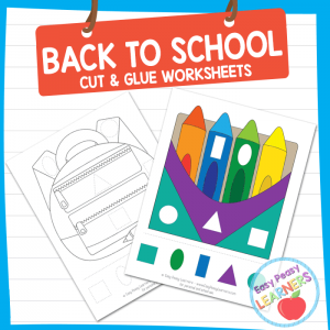 Lovely Back to School Cut and Glue Worksheets