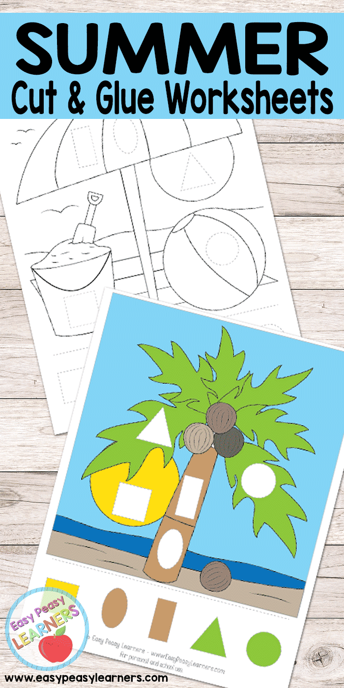 Summer - Cut and Glue Worksheets