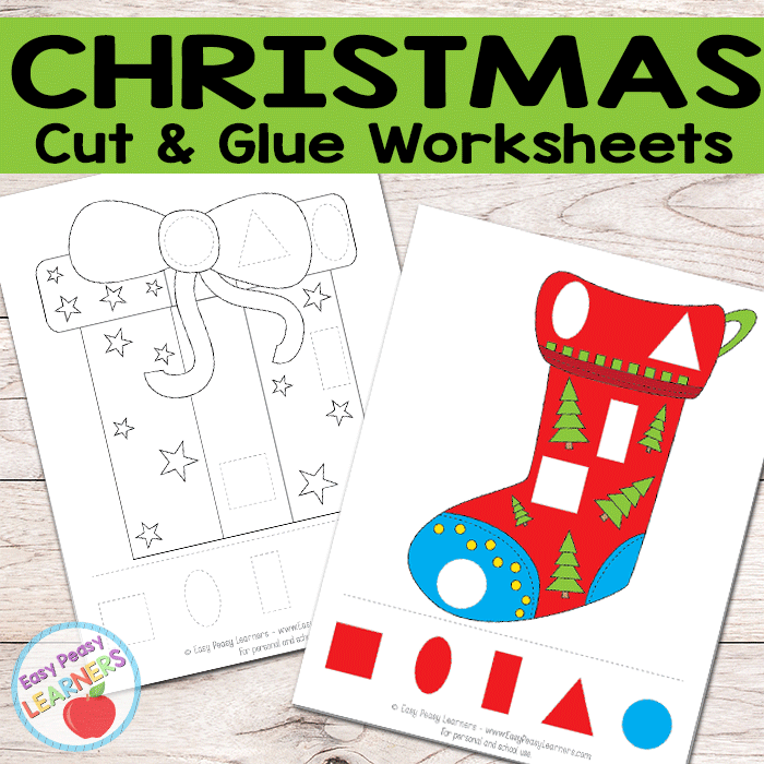 Free Christmas Cut and Glue Worksheets