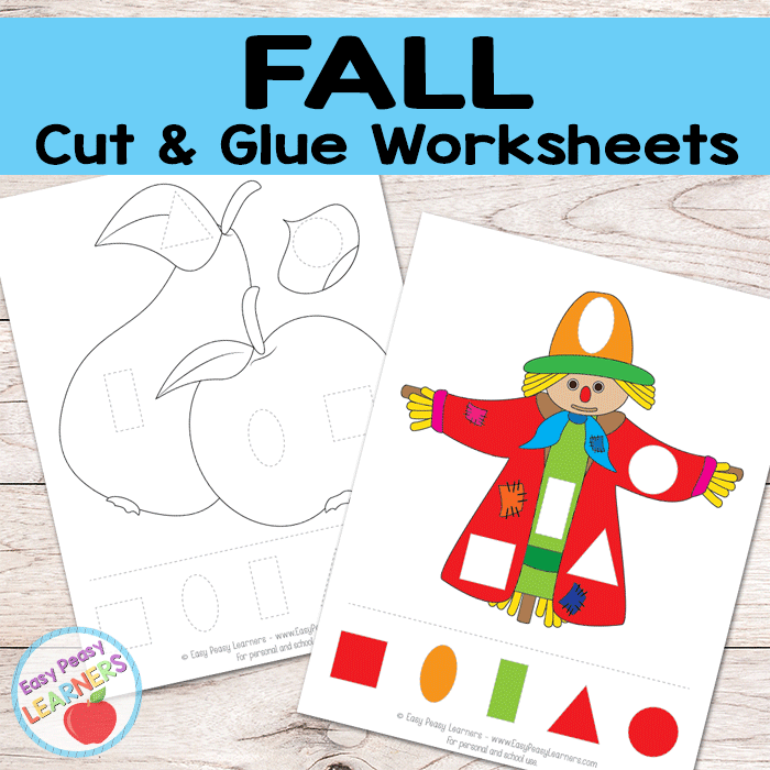 Free Fall Cut and Glue Worksheets