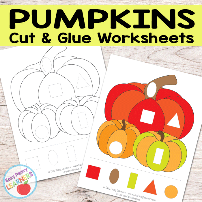 Free Pumpkins Cut and Glue Worksheets