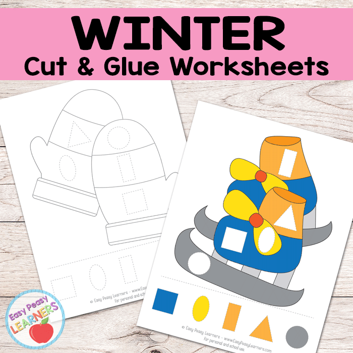 Free Winter Cut and Glue Worksheets