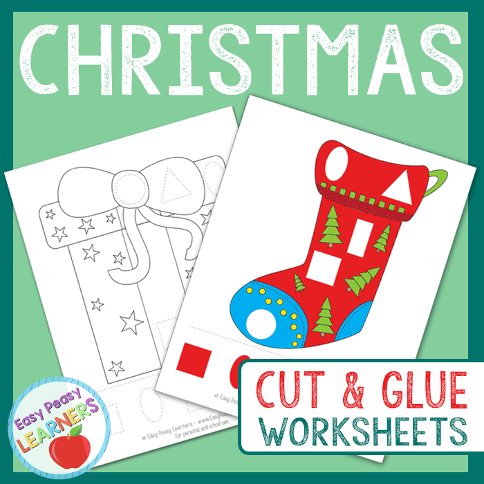 Lovely Christmas Cut and Glue Worksheets