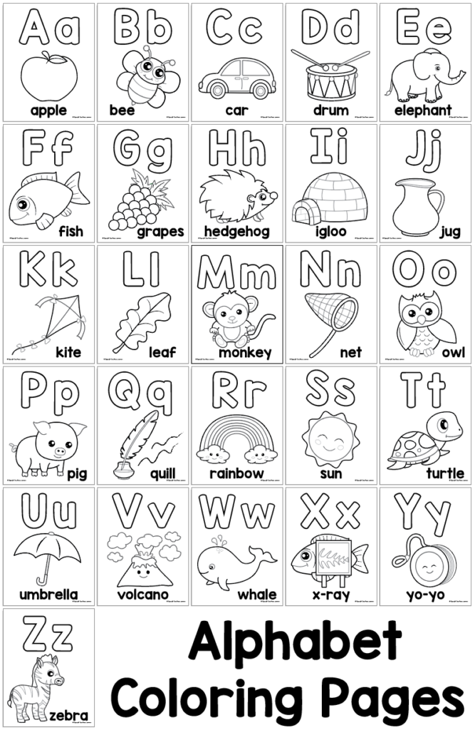 Alphabet Coloring Pages - Easy Peasy Learners